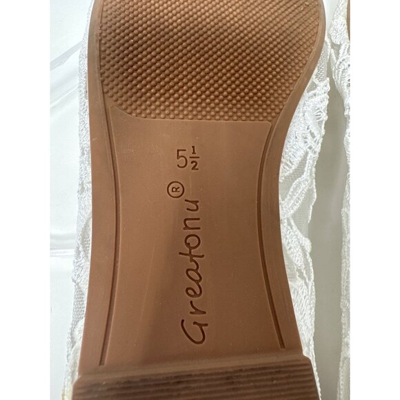 Greatonu Women's Flats Cut Out Round Toe Slip On Floral Ballet Flat Size 5.5 - Picture 11 of 11